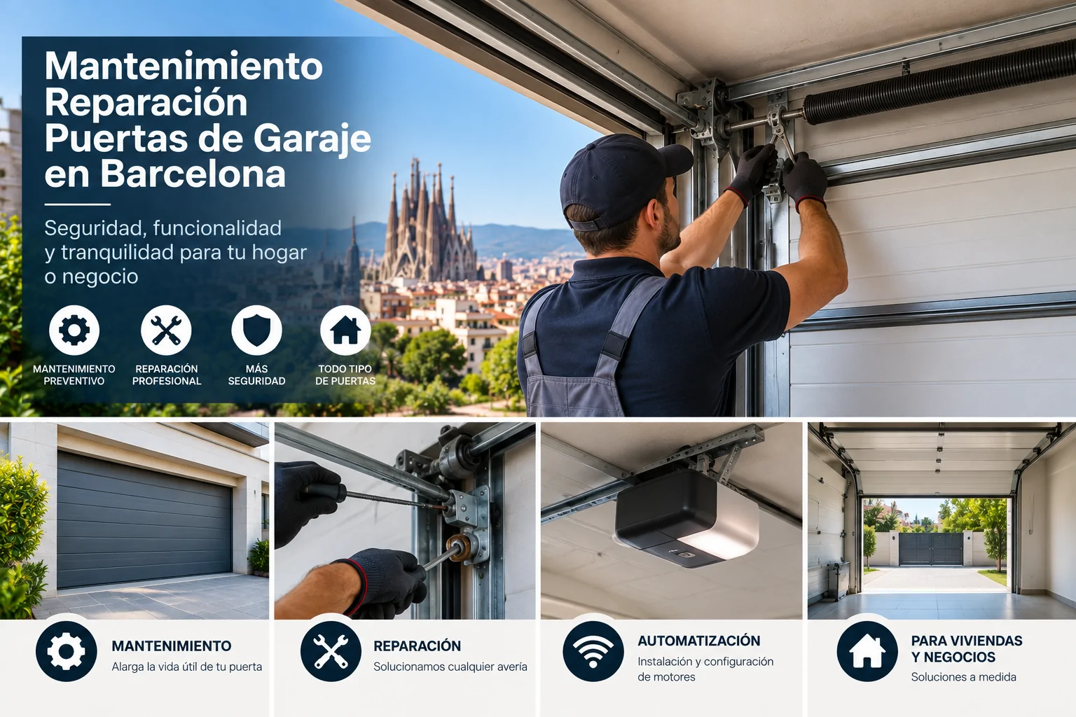 Mantenimiento Reparacion Puertas de Garaje en Barcelona - Mantenimiento Reparaci&oacute;n Puertas de Garaje en Barcelona