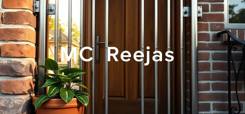 Entrada de casa con rejas fijas de acero inoxidable; seguridad y protección. Cuales son las rejas fijas mas seguras para la entrada de una casa.