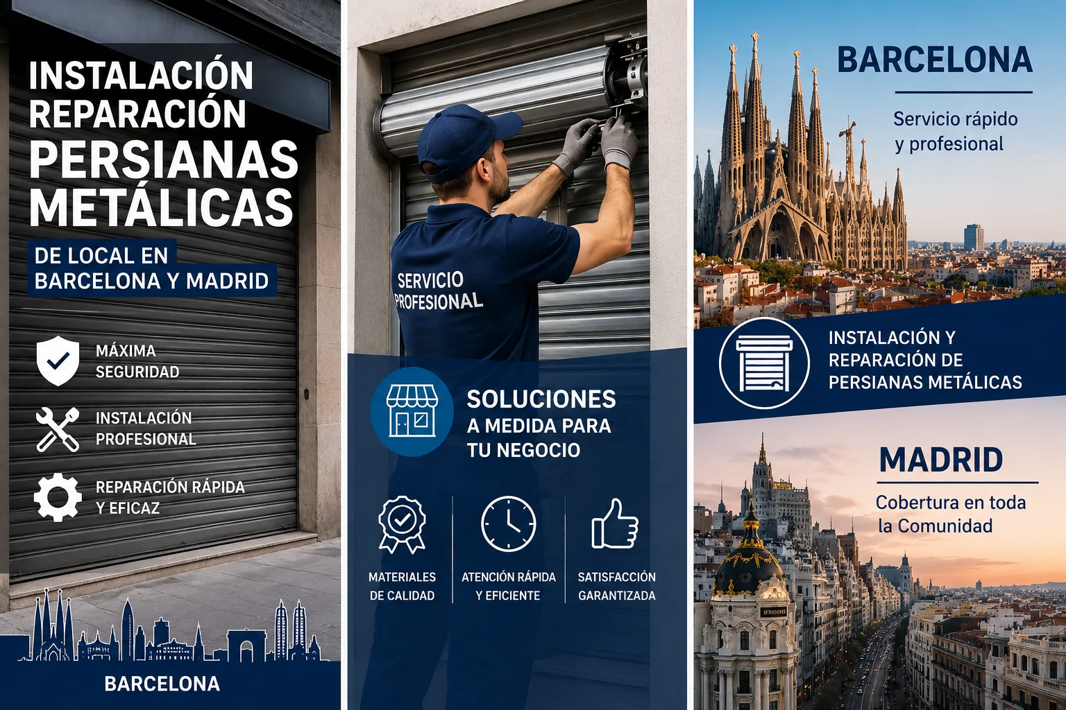 Instalacion Reparacion Persianas Metalicas de Local Barcelona y Madrid - Instalaci&oacute;n Reparaci&oacute;n Persianas Met&aacute;licas de Local en Barcelona y Madrid