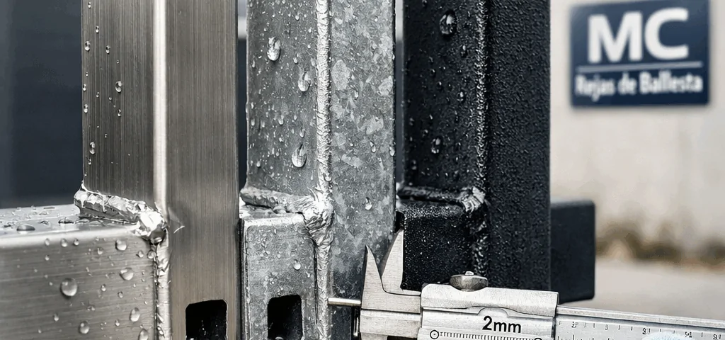 Cuales son las rejas de seguridad mas resistentes a la corrosion: panel metálico con tres acabados.