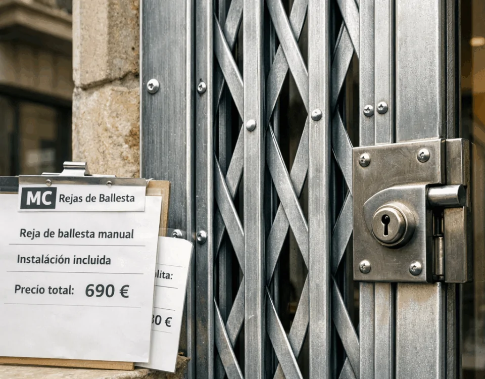 Reja de ballesta galvanizada instalada en Barcelona; cotizaciones visibles. Encuentra las opciones de rejas de ballesta mas economicas en Barcelona