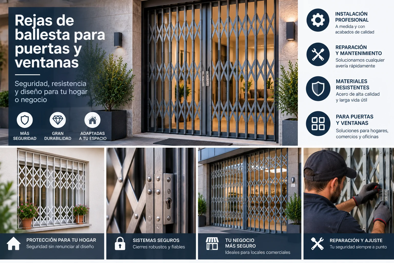 Rejas de ballesta para puertas y ventanas Rejas de ballesta para puertas y ventanas - Rejas de ballesta para puertas y ventanas