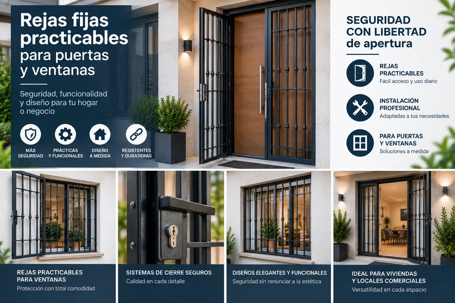 Rejas fijas practicables para puertas y ventanas Rejas fijas practicables para puertas y ventanas - Rejas fijas practicables para puertas y ventanas
